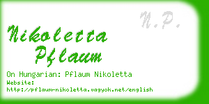 nikoletta pflaum business card